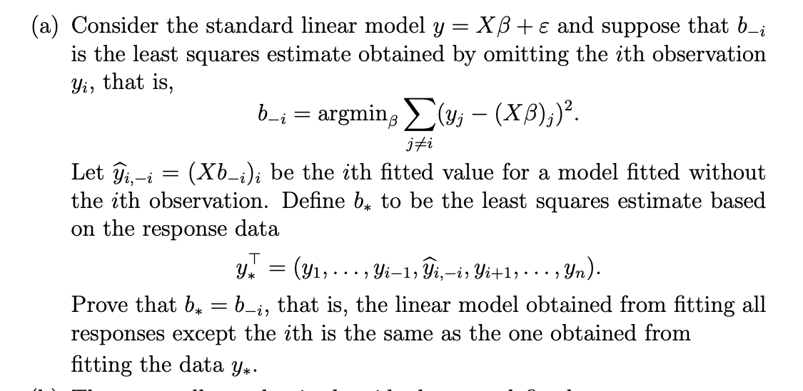 Consider the standard linear model y = Xβ + ε and | Chegg.com