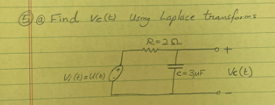 Solved (a) Find Vc(t) Using Laplace Transforms | Chegg.com