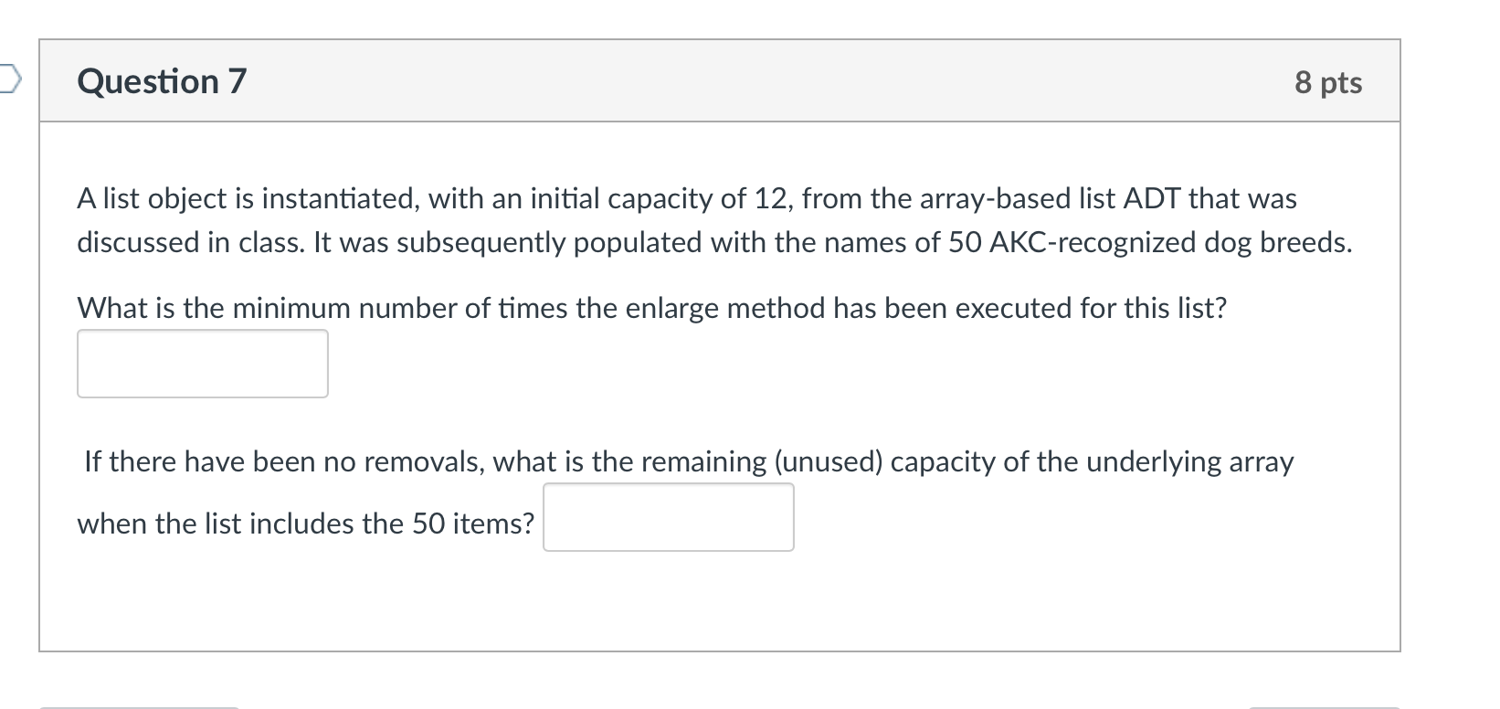 solved-a-list-object-is-instantiated-with-an-initial-chegg