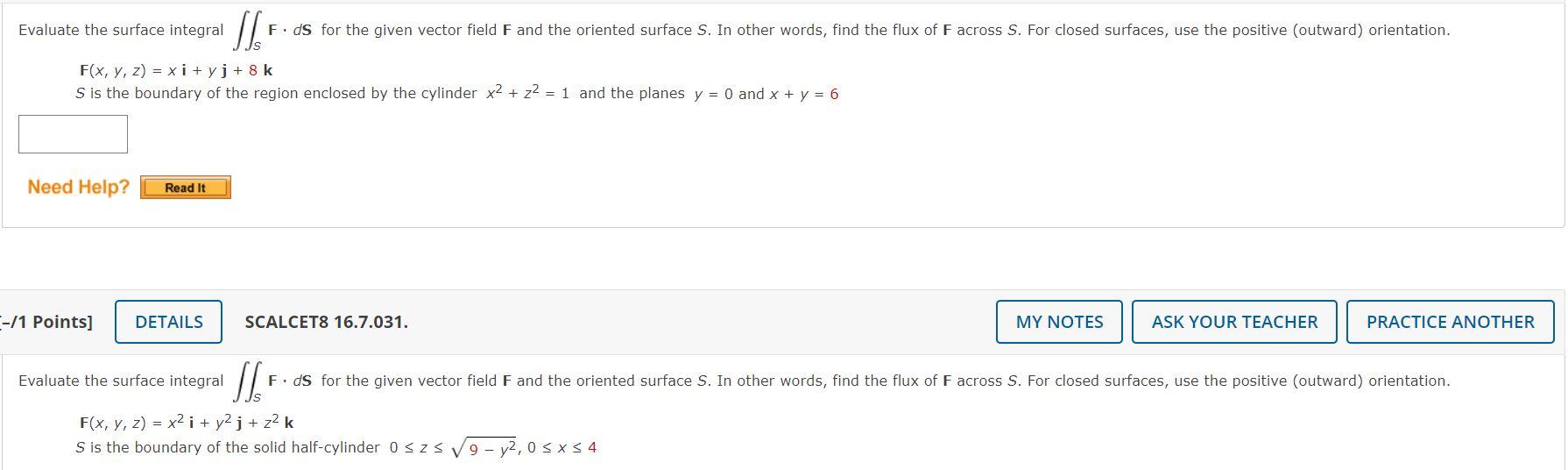 Solved SS F. ds for the given vector field F and the | Chegg.com