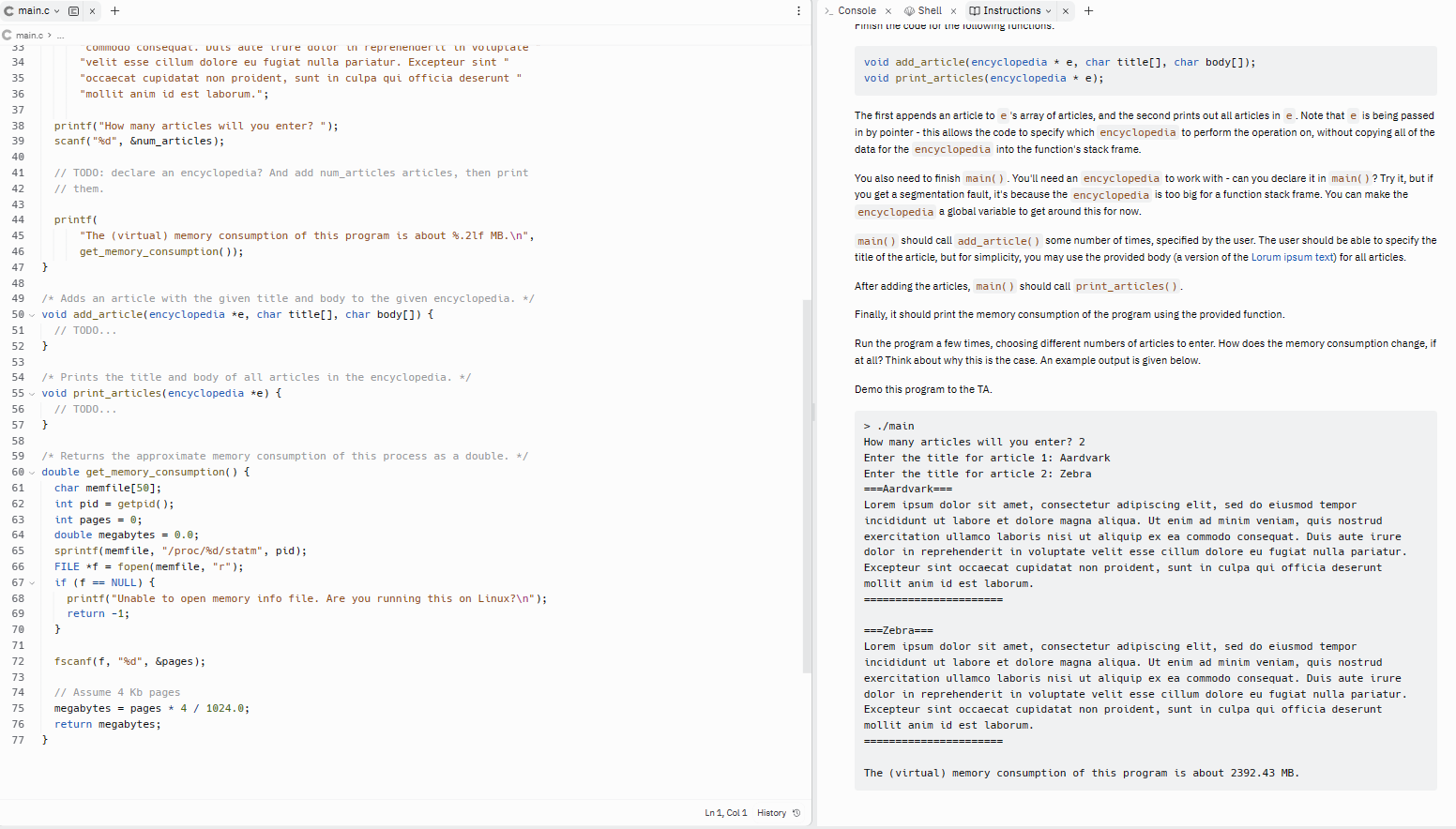 Solved Please Help With C PROGRAMMING Problem. The | Chegg.com