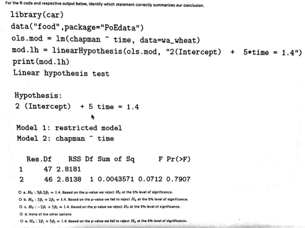 Solved You estimate a simple linear regression model using a | Chegg.com