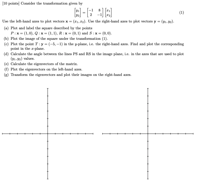 Solved - [10 points) Consider the transformation given by | Chegg.com