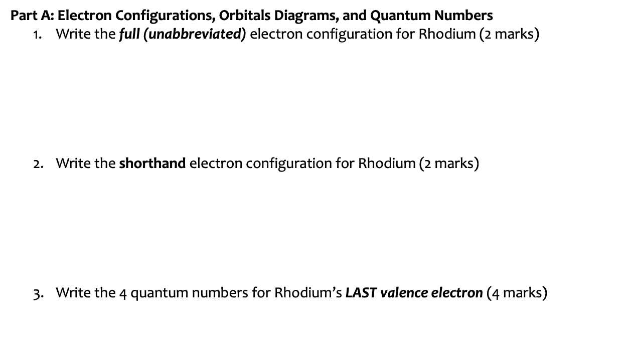 Solved Write the full (unabbreviated) electron configuration