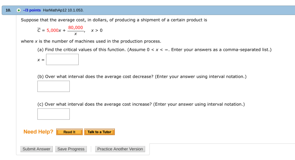 Solved 10. -13 points HarMathAp12 10.1.053. Suppose that the | Chegg.com