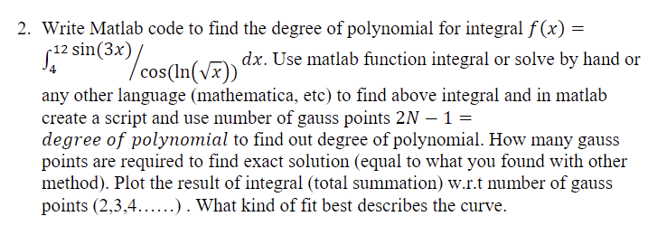 Write Matlab code to find the degree of polynomial | Chegg.com