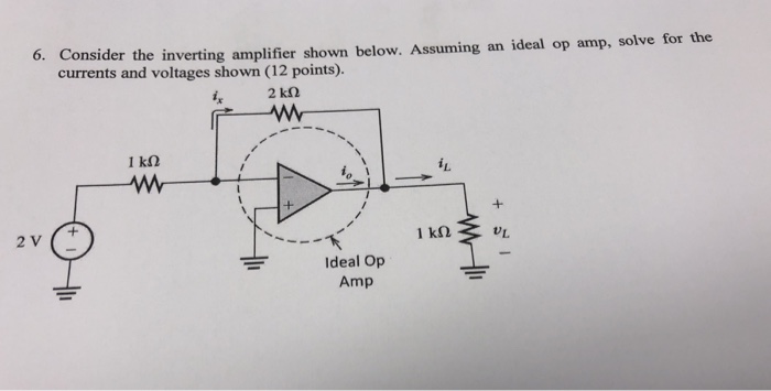 Solved 6. Consid er the inverting amplifier shown below. | Chegg.com