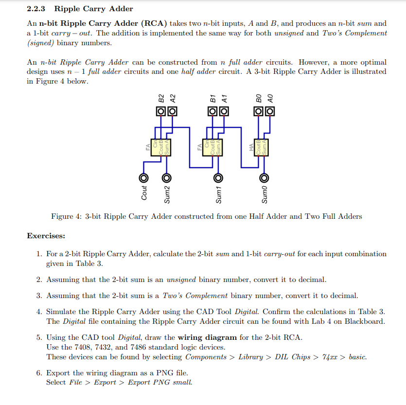 Solved Ripple Carry Adder An N Bit Ripple Carry Adder Chegg Com