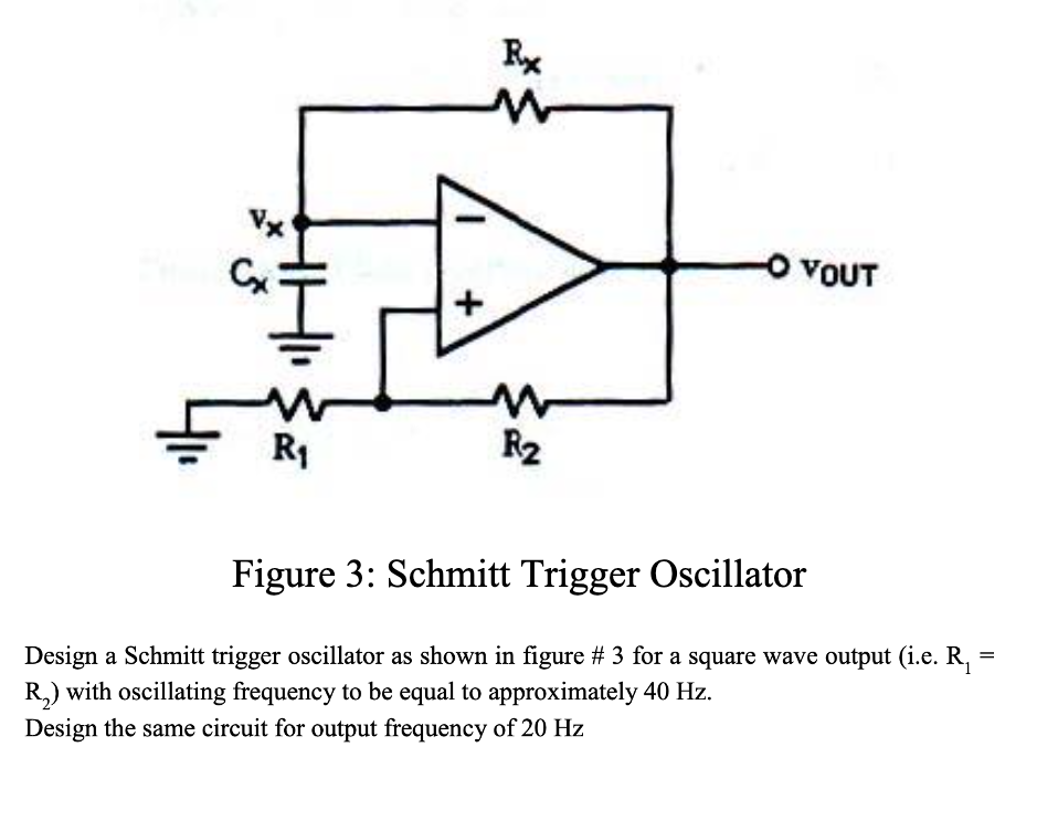 Solved Rx OVOUT + R1 R2 Figure 3 Schmitt Trigger Oscillator
