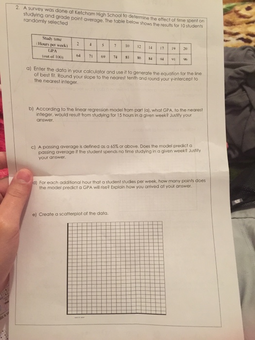 Solved A survey was done at Ketcham High School to | Chegg.com