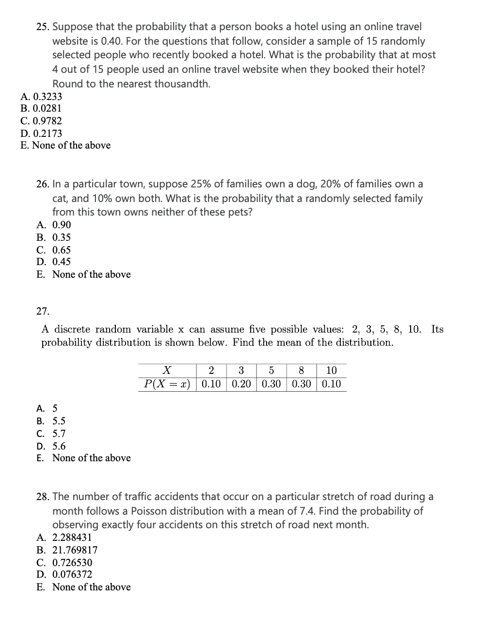 Solved 25 suppose that the probability that a person books chegg