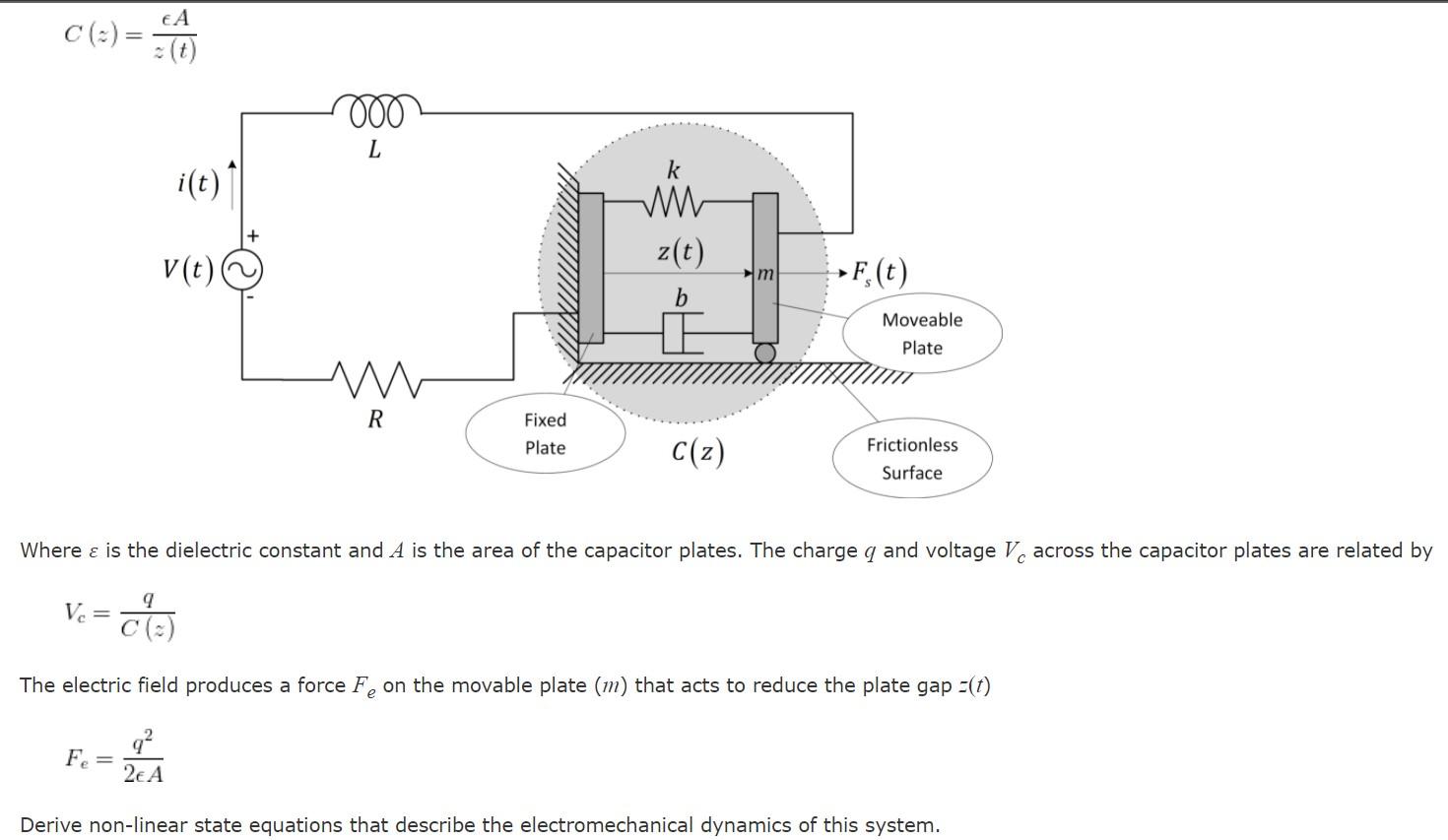 Solved A capacitive microphone can be modeled as shown in