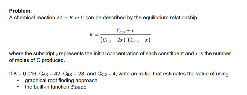 Solved Problem: A chemical reaction 2A + B + C can be | Chegg.com
