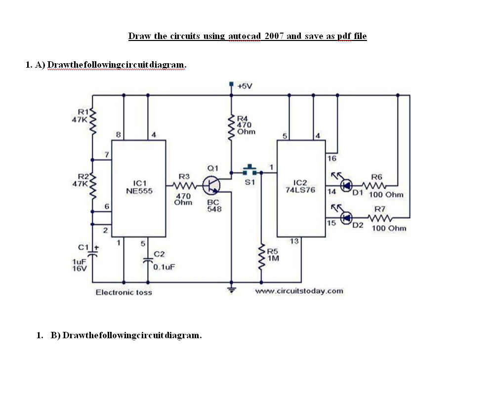 Draw the circuits using autocad 2007 and save as pdf | Chegg.com