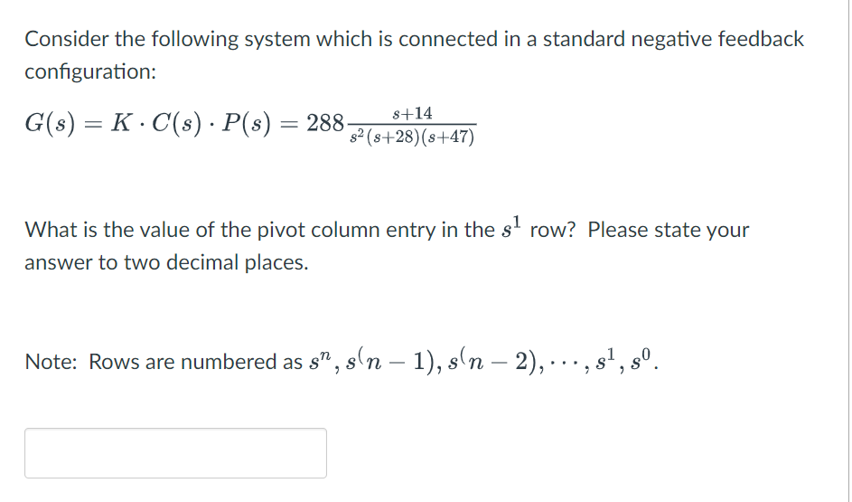 Solved Consider the following system which is connected in a | Chegg.com
