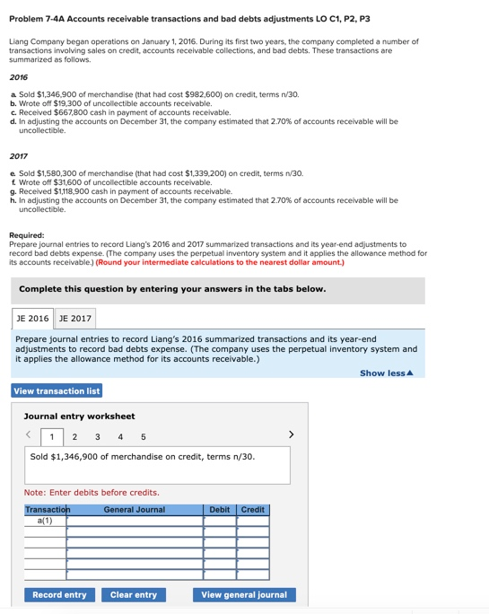 Solved Problem 7 4a Accounts Receivable Transactions And Chegg Com