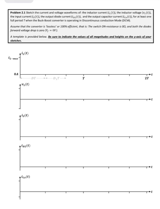 Solved Problem 2.1 Sketch the current and voltage waveforms | Chegg.com