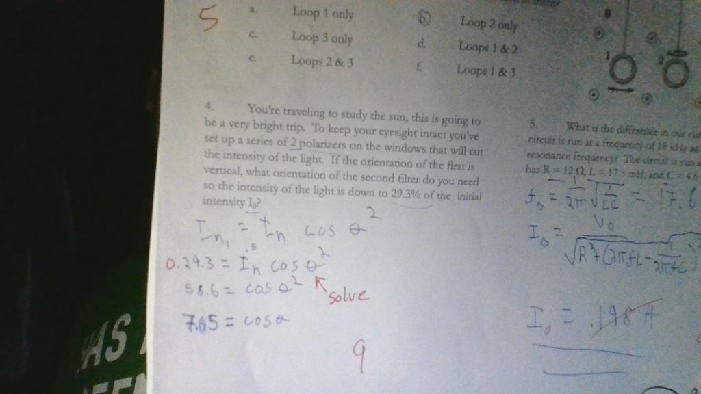 Solved 5 c Loop 1 only Loop 3 only Loops 2 & 3 d. Loop 2 | Chegg.com