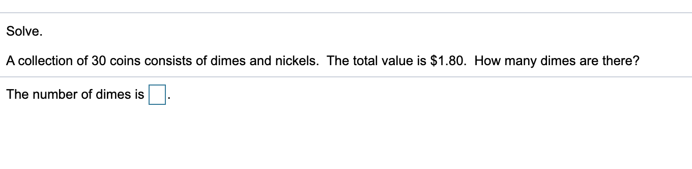 Solved Solve. A collection of 30 coins consists of dimes and | Chegg.com