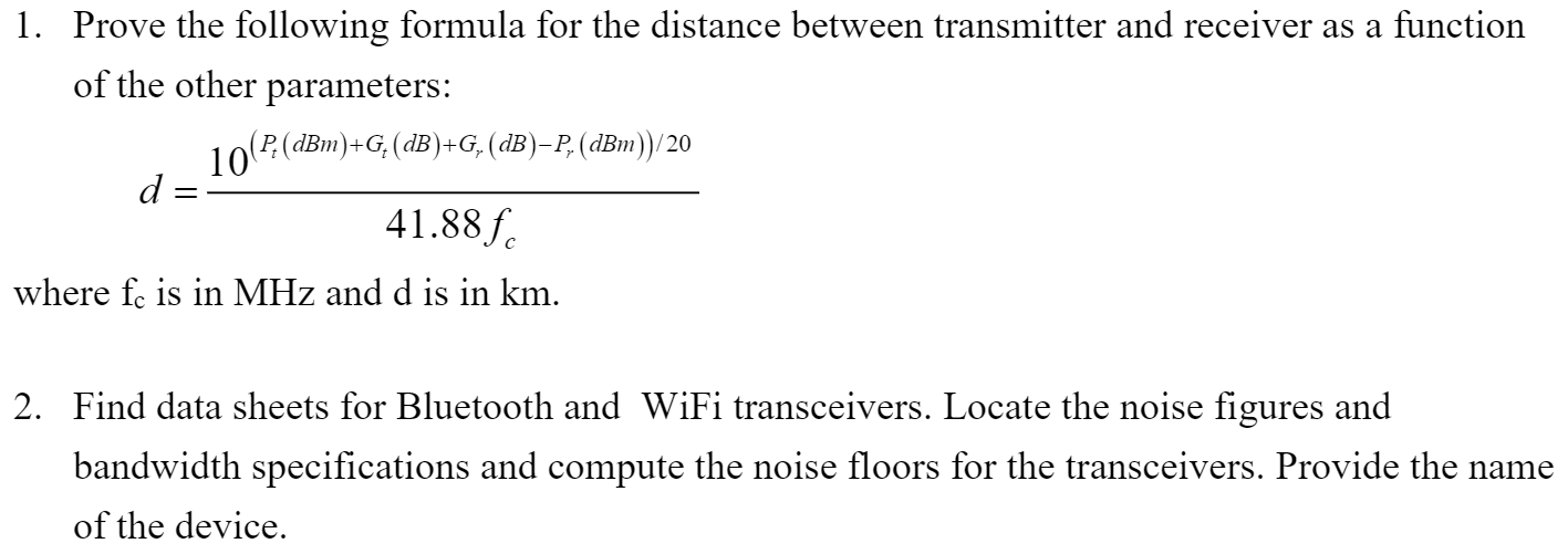 Solved 1. Prove the following formula for the distance