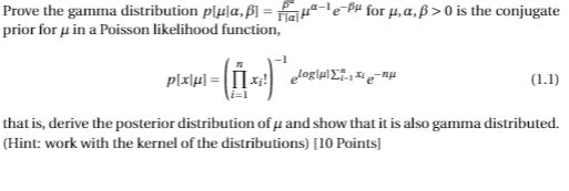 Solved Prove The Gamma Distribution Plula B Fajne Le Chegg Com