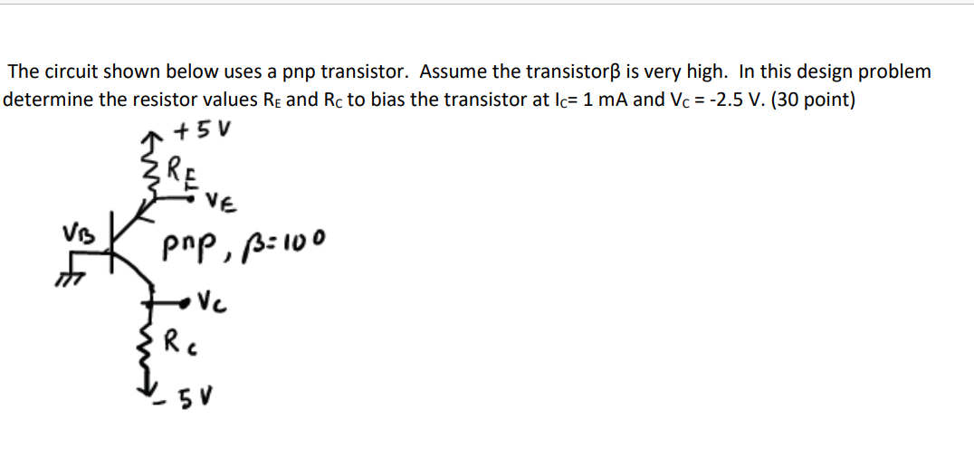 Solved The circuit shown below uses a pnp transistor. Assume | Chegg.com