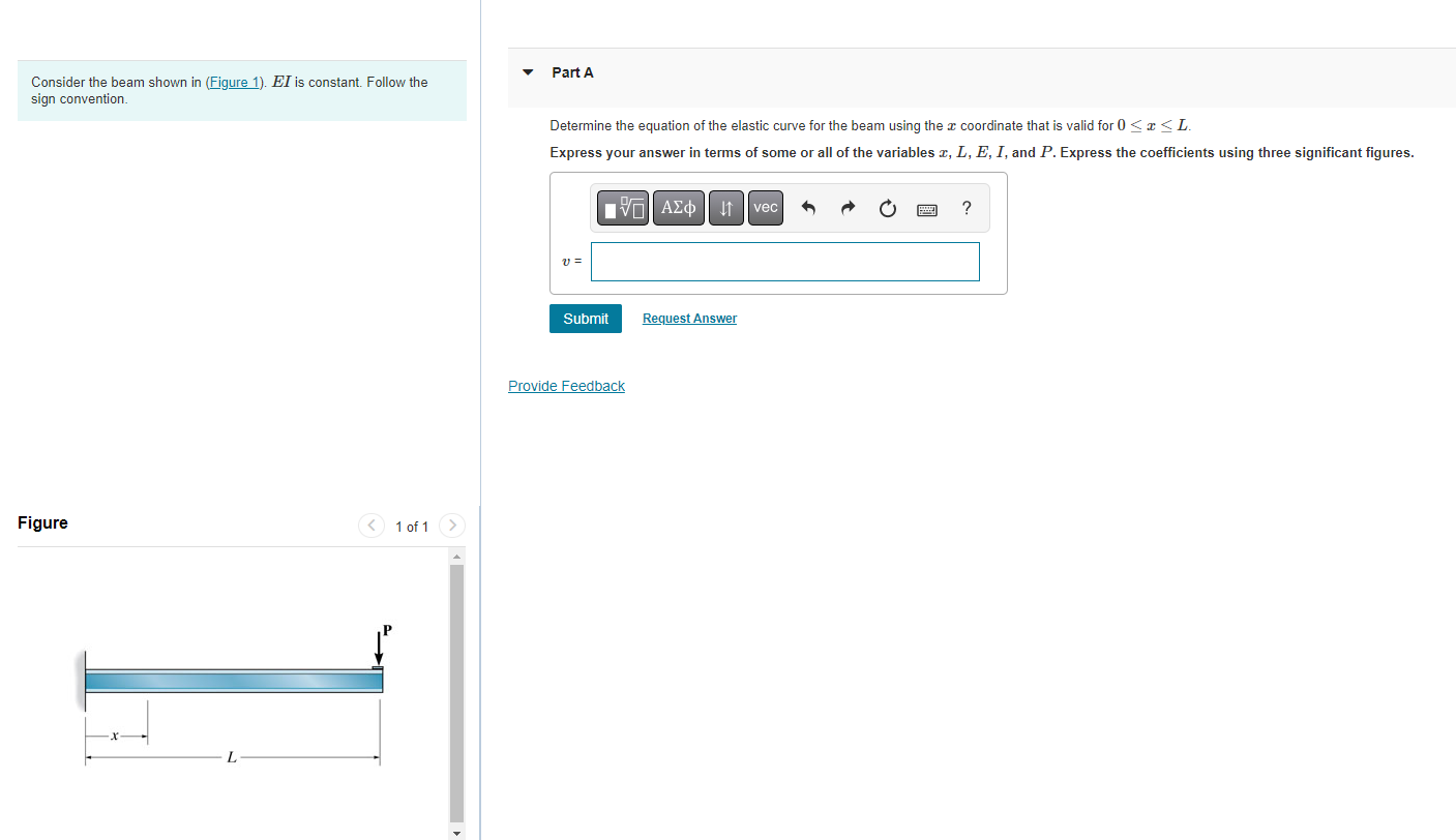 Solved Consider the beam shown in (Figure 1). EI is | Chegg.com