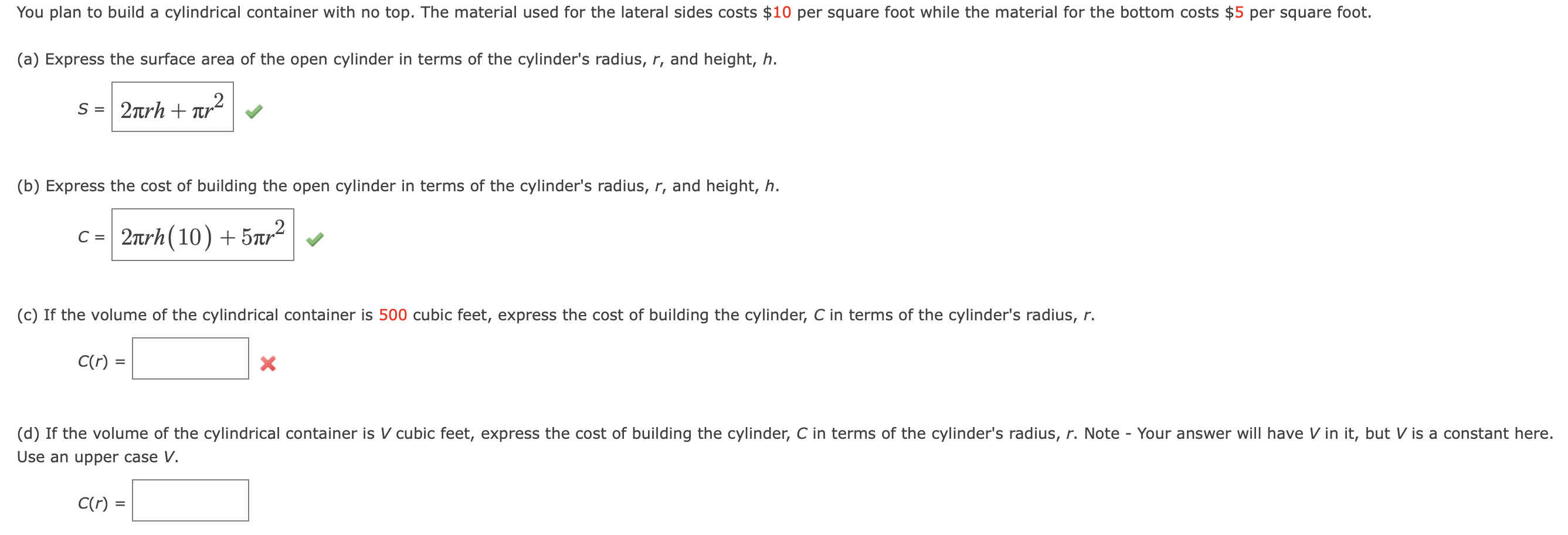 Solved You plan to build a cylindrical container with no