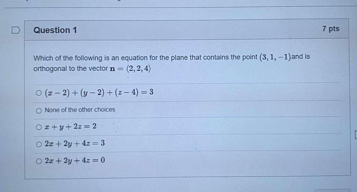 Solved Question 1 7 Pts Which Of The Following Is An | Chegg.com