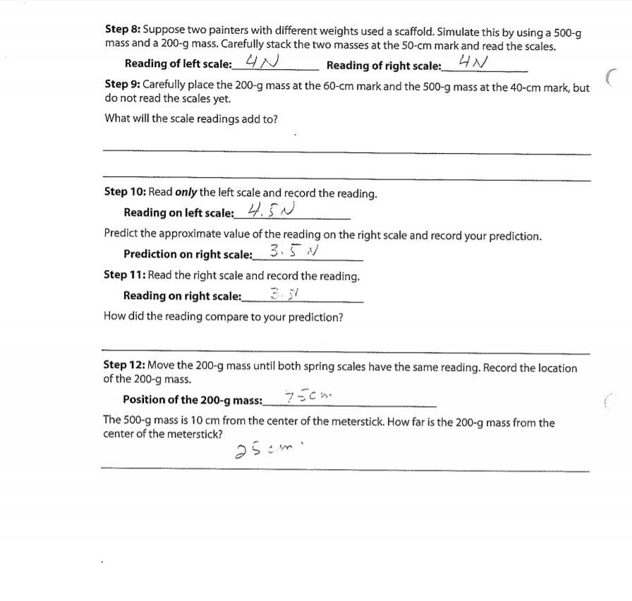 Solved Procedure Step 1 Calibrate both spring scales so