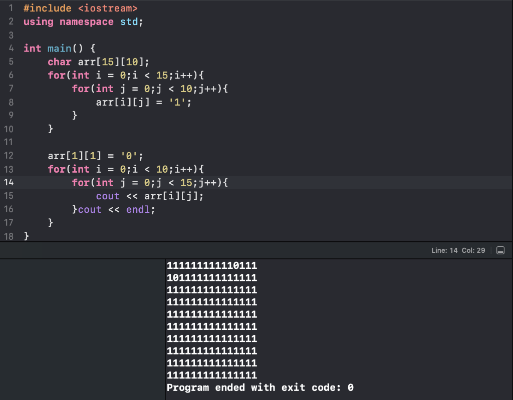 Solved I want to create a grid that is 15 chars in width and | Chegg.com