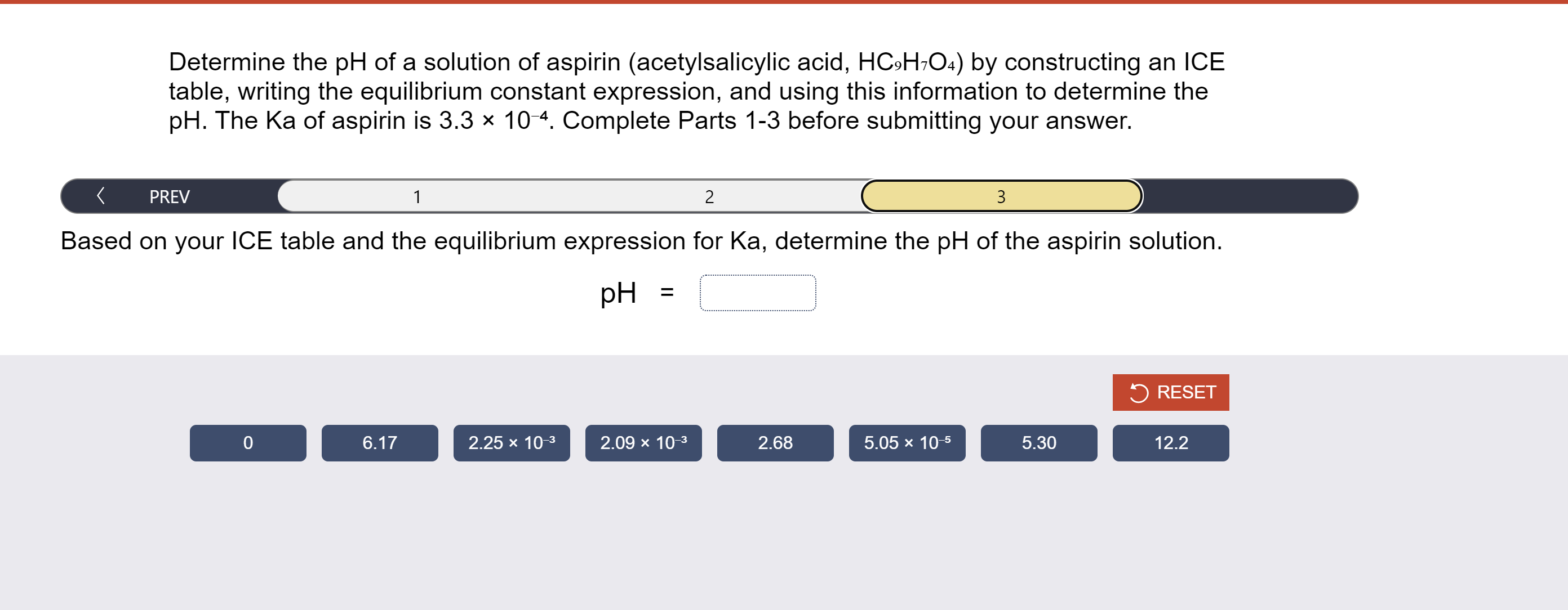 Solved Determine the pH of a solution of aspirin