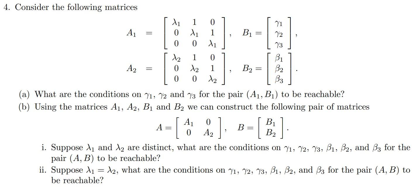 4. Consider the following matrices | Chegg.com