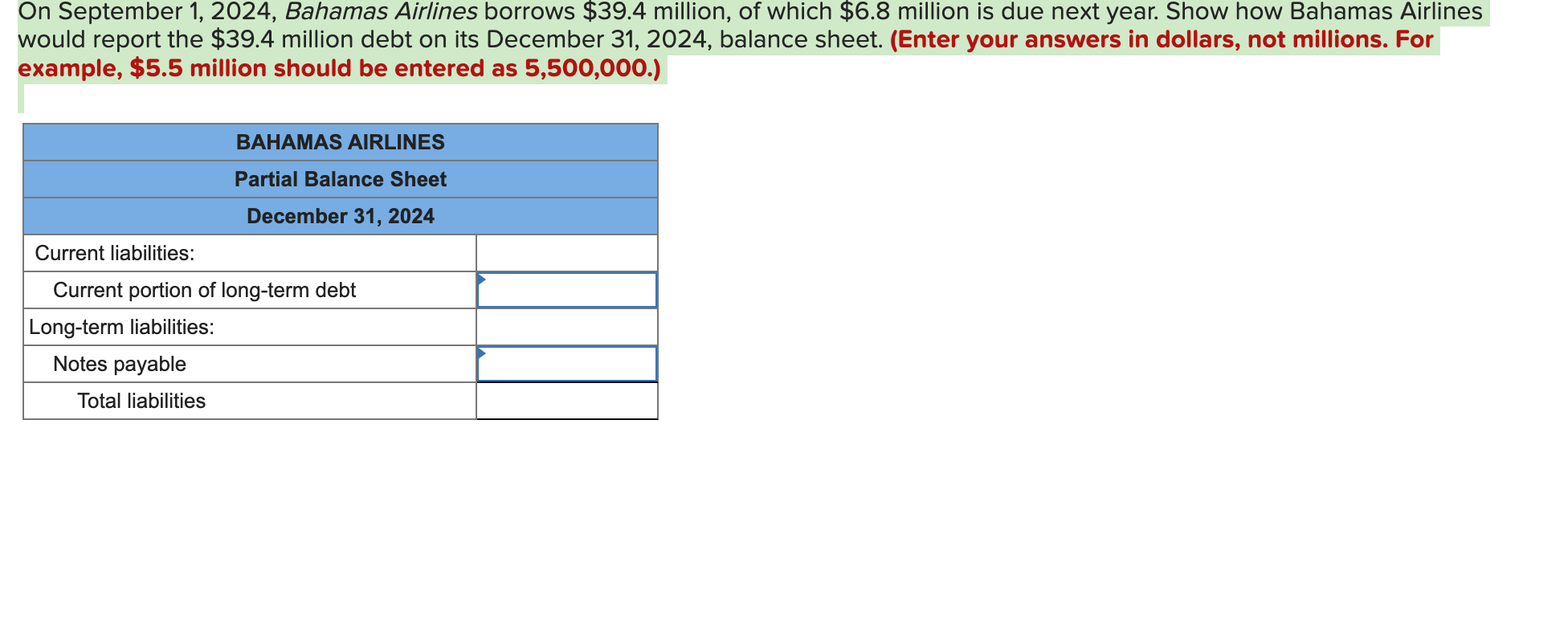 Solved On September 1 2024 Bahamas Airlines Borrows 39 4 Chegg Com   Phpvp47JF