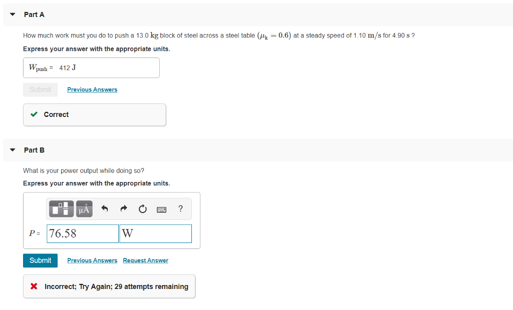 Solved Part A How much work must you do to push a 13.0 kg | Chegg.com