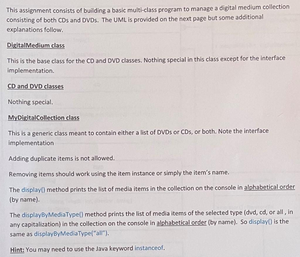 Solved Can someone help me with this Java coding assignment | Chegg.com