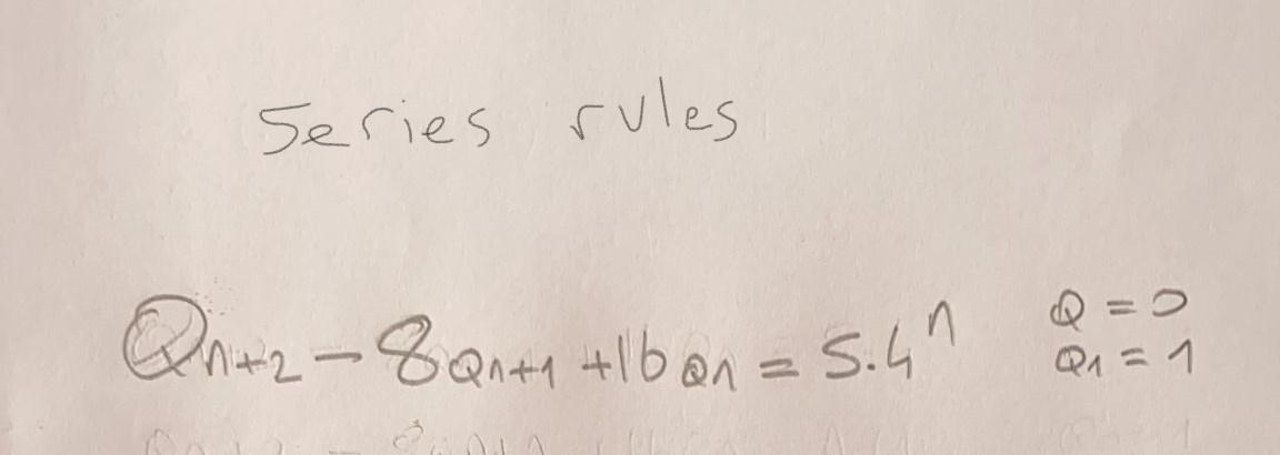 Solved Series rules QN+2-8 Q1+1 Alban= 5.4^ Q= Q1 = 1 | Chegg.com