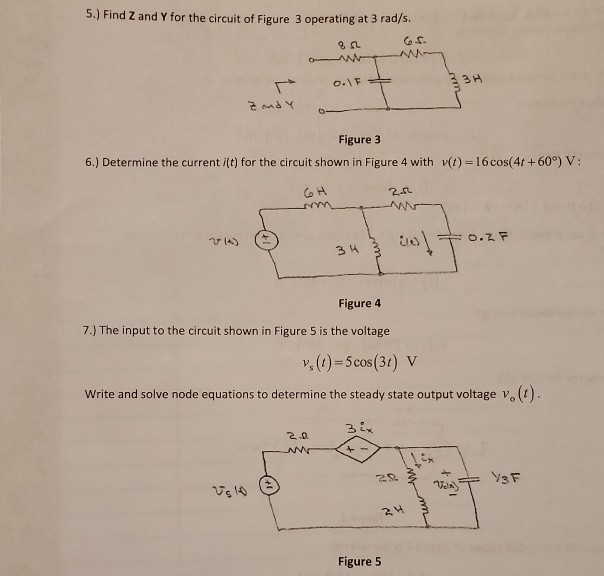 Solved 5.) Find Z and Y for the circuit of Figure 3 | Chegg.com