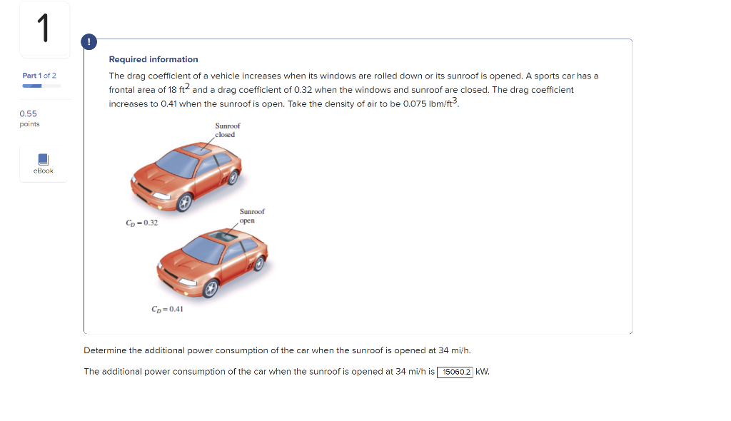 Solved Required information The drag coefficient of a | Chegg.com