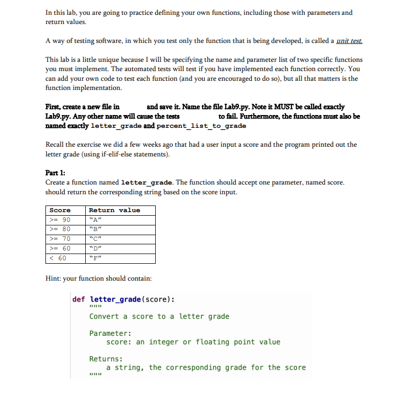 Solved In this lab, you are going to practice defining your | Chegg.com