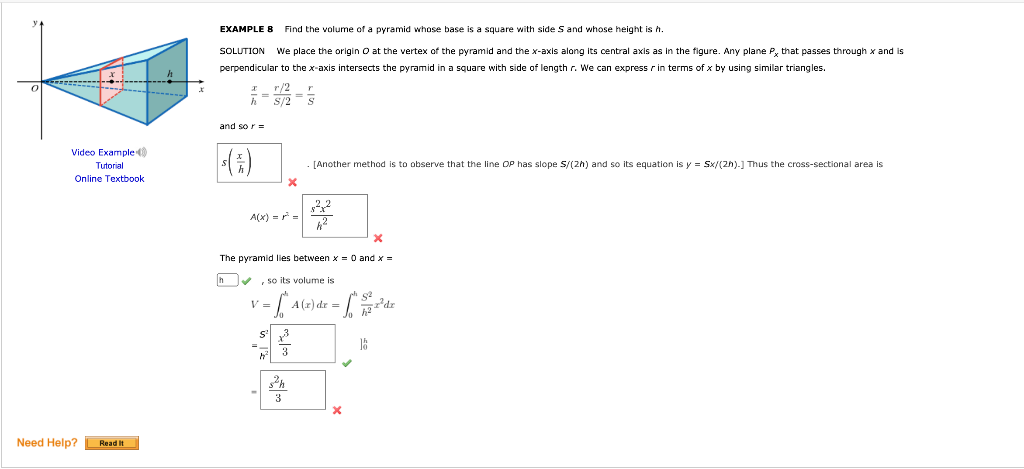 find the volume of a pyramid whose base is a square