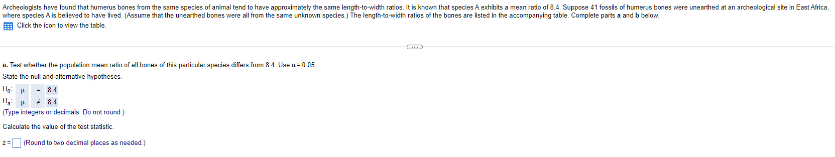 Click the icon to view the table. . Test whether the | Chegg.com