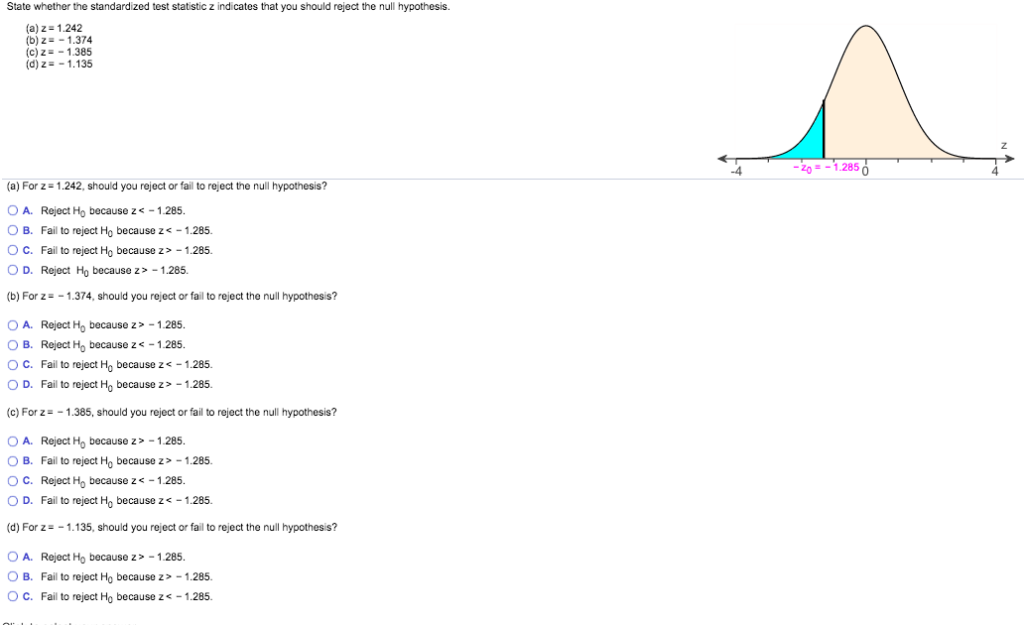 Solved State Whether The Standardized Test Statistic Z In Chegg Com