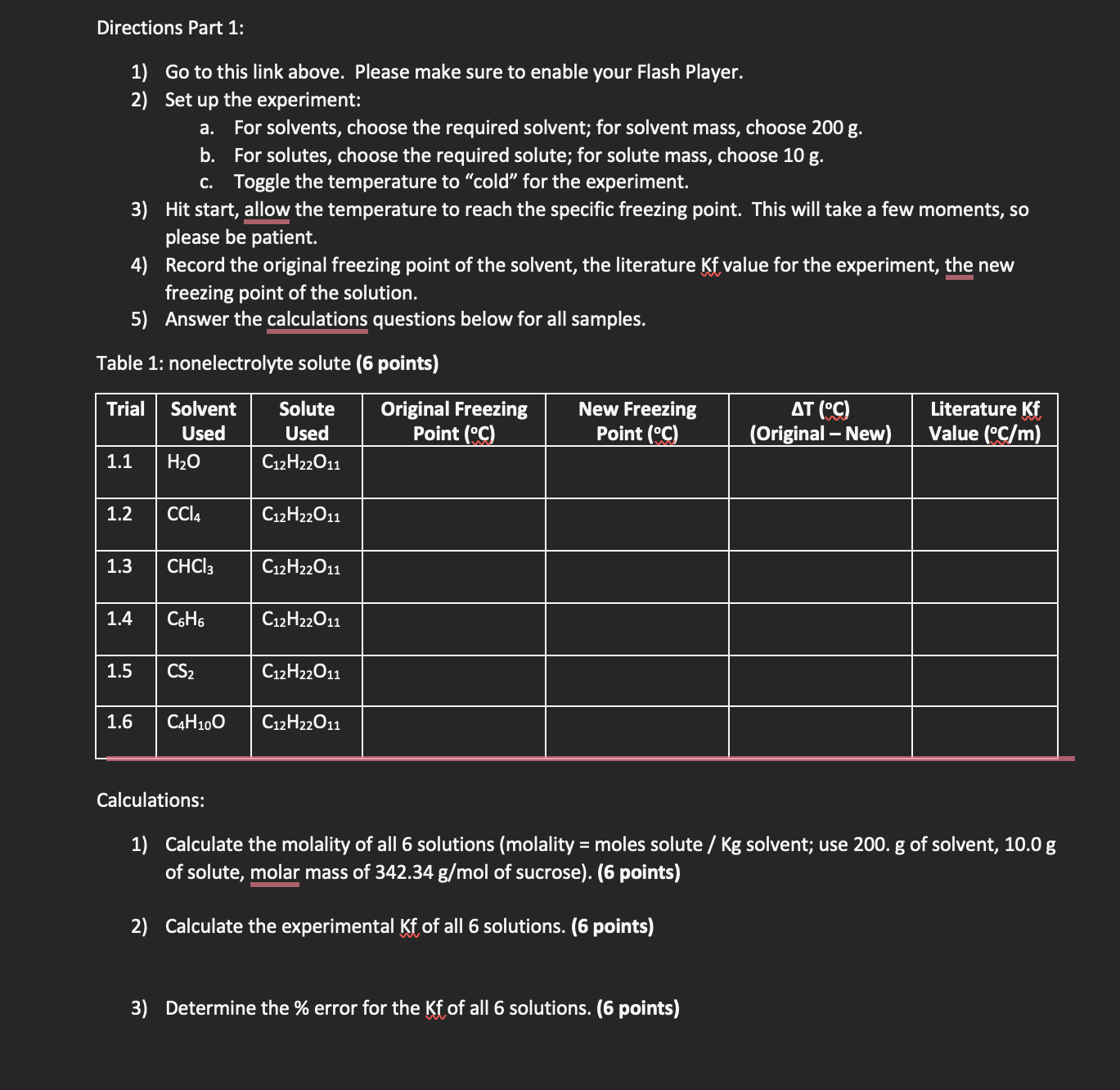 Directions Part 1: 1) Go to this link above. Please | Chegg.com