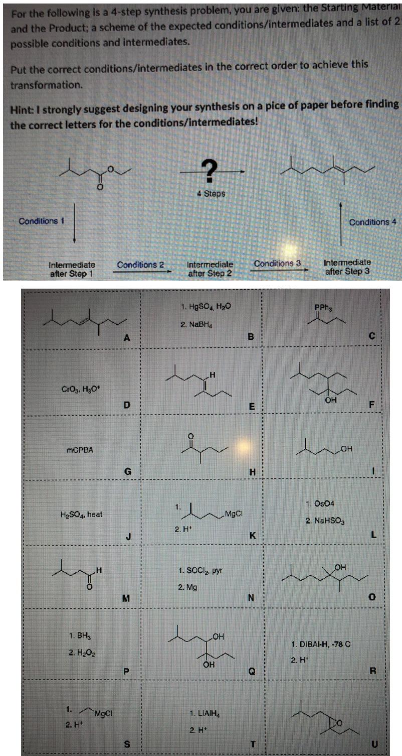 Solved For the following is a 4-step synthesis problem, you | Chegg.com