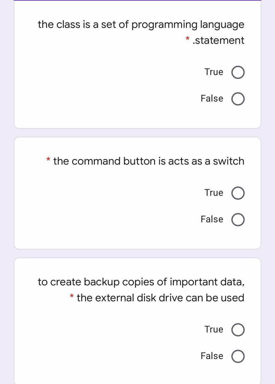 Solved the class is a set of programming language .statement | Chegg.com