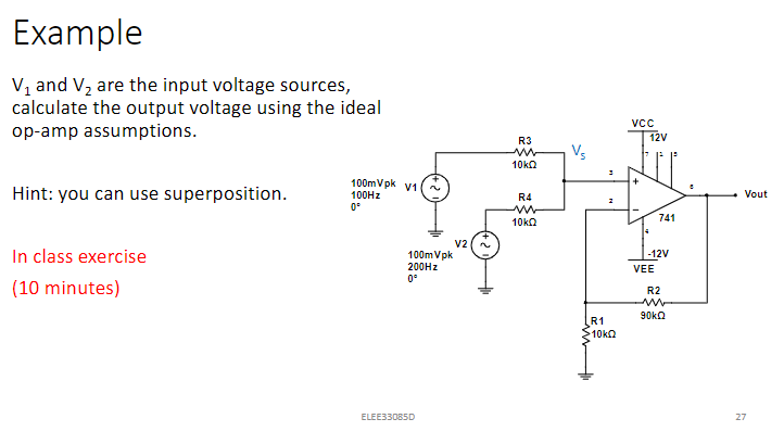 Solved V1 and V2 are the input voltage sources, calculate | Chegg.com