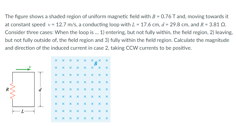 Solved The figure shows a shaded region of uniform magnetic | Chegg.com