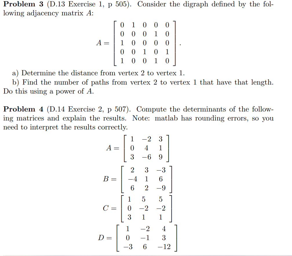Problem 3 (D.13 Exercise 1, p 505). Consider the | Chegg.com