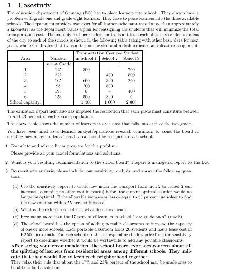 Solved 300 700 500 200 1 Casestudy The education department | Chegg.com